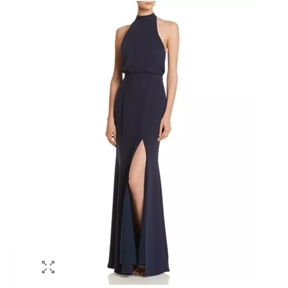 Likely Navy Blue Halter Maxi Dress